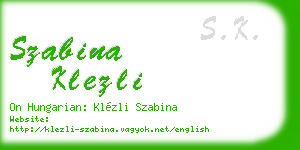 szabina klezli business card